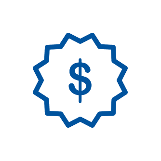 Dollar icon enclosed in a multi-point star
